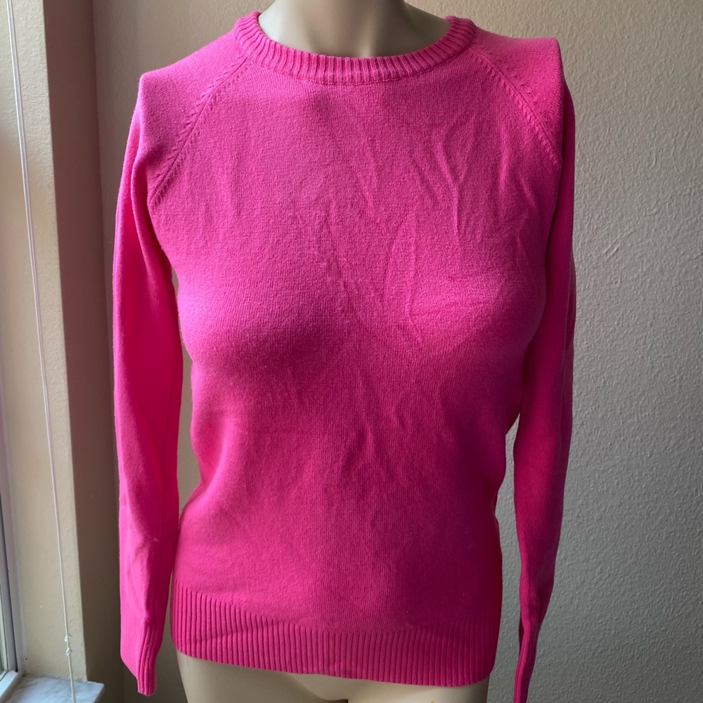 French connection fuchsia crew neck sweater